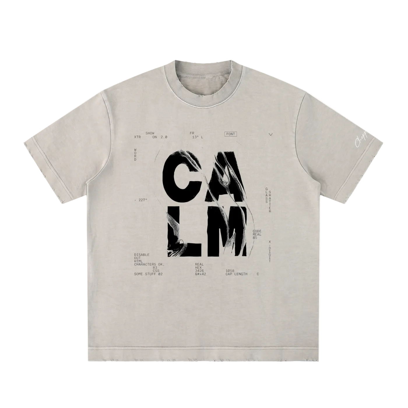 Choppawood "Calm" Heavyweight Vintage Washed Frayed T-Shirt | Premium Oversized Streetwear Tee