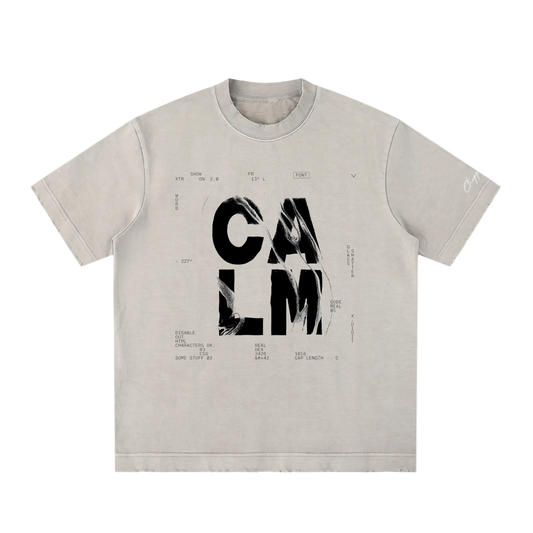 Choppawood "Calm" Heavyweight Vintage Washed Frayed T-Shirt | Premium Oversized Streetwear Tee