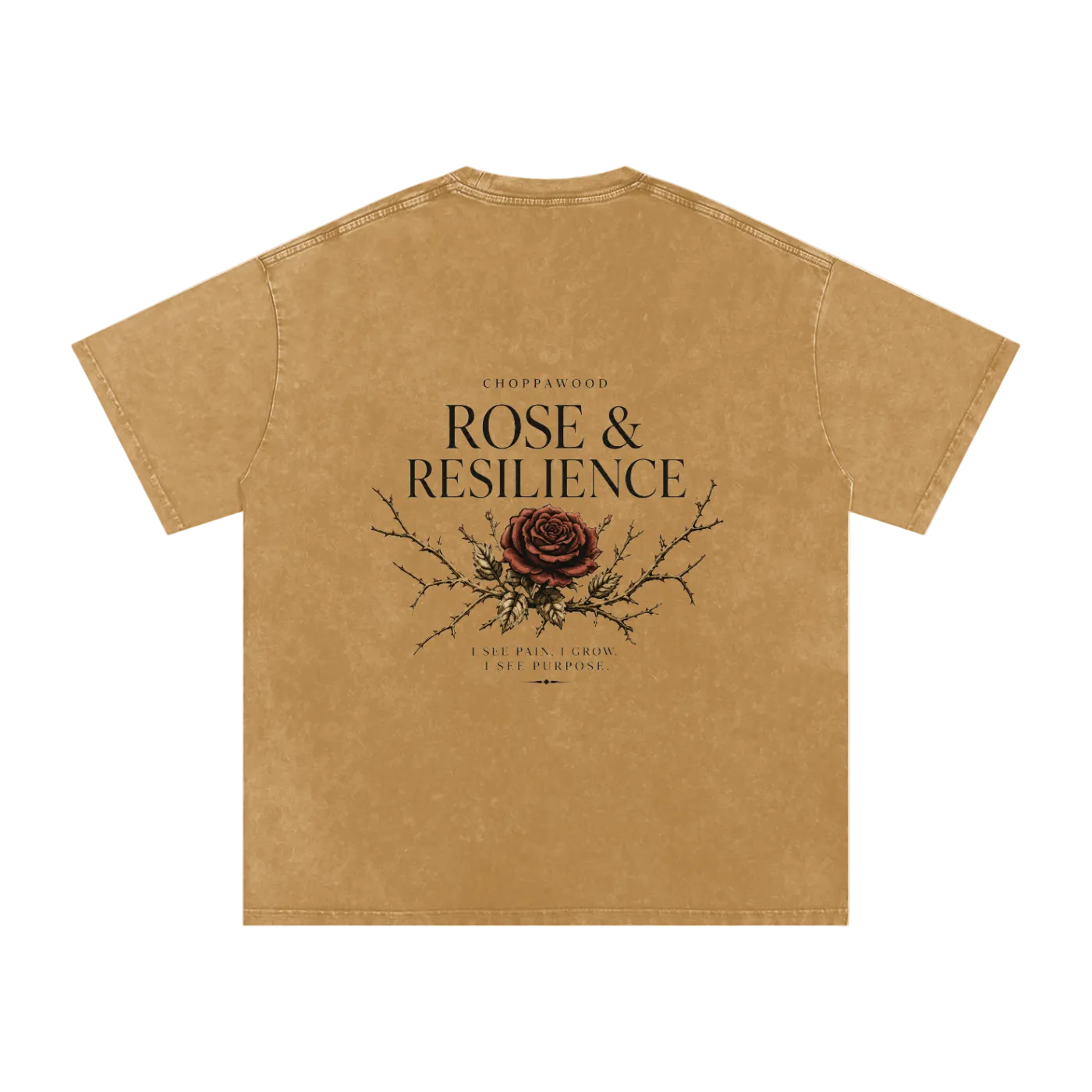 Choppawood Snow Washed Oversized Cotton T-Shirt | Rose & Resilience Edition