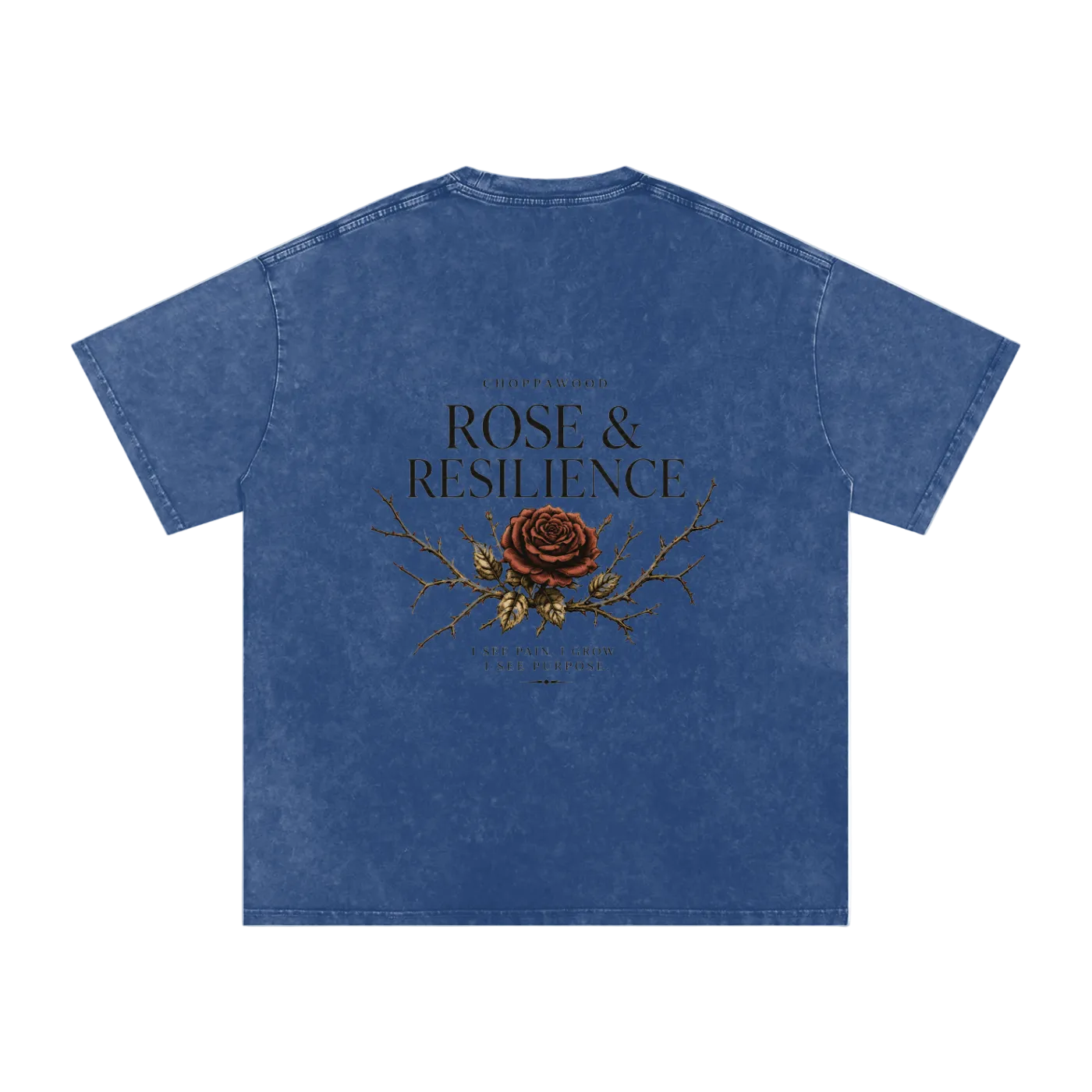 Choppawood Snow Washed Oversized Cotton T-Shirt | Rose & Resilience Edition
