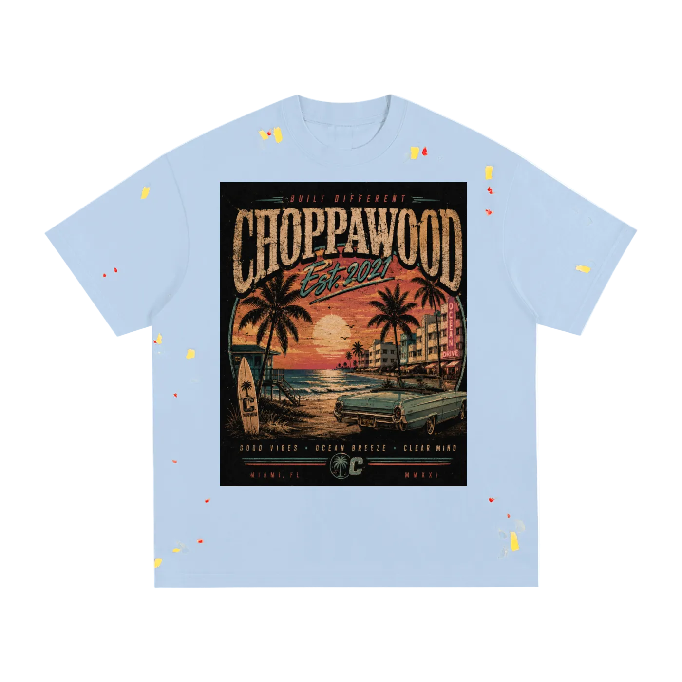 Choppawood Paint Splatter T-Shirt – Beach Vibes