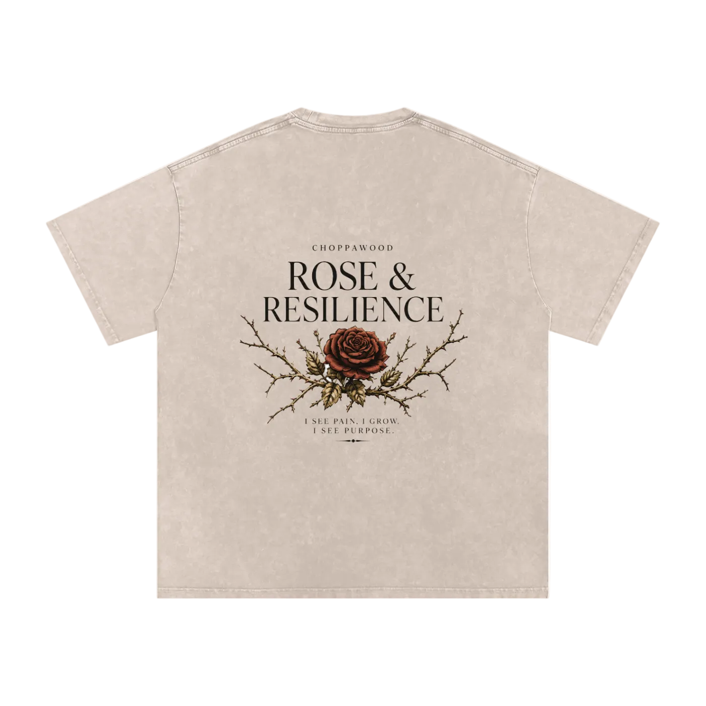 Choppawood Snow Washed Oversized Cotton T-Shirt | Rose & Resilience Edition