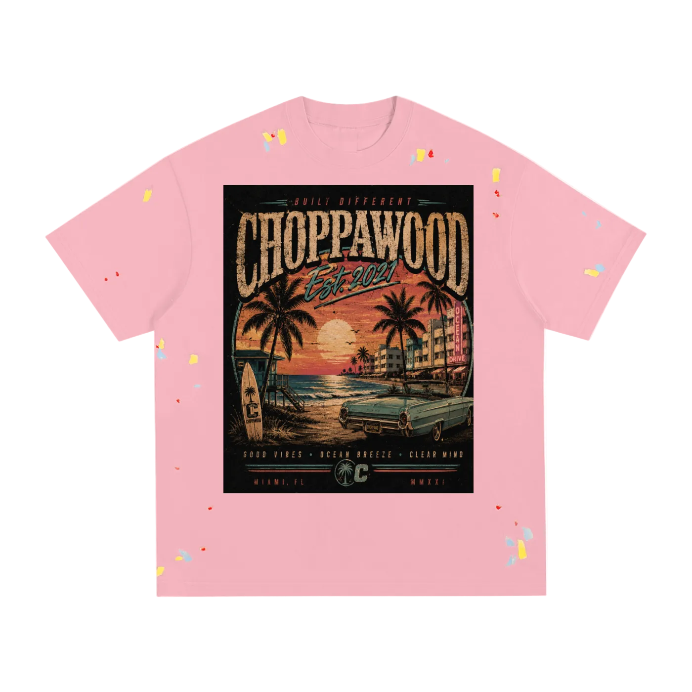 Choppawood Paint Splatter T-Shirt – Beach Vibes