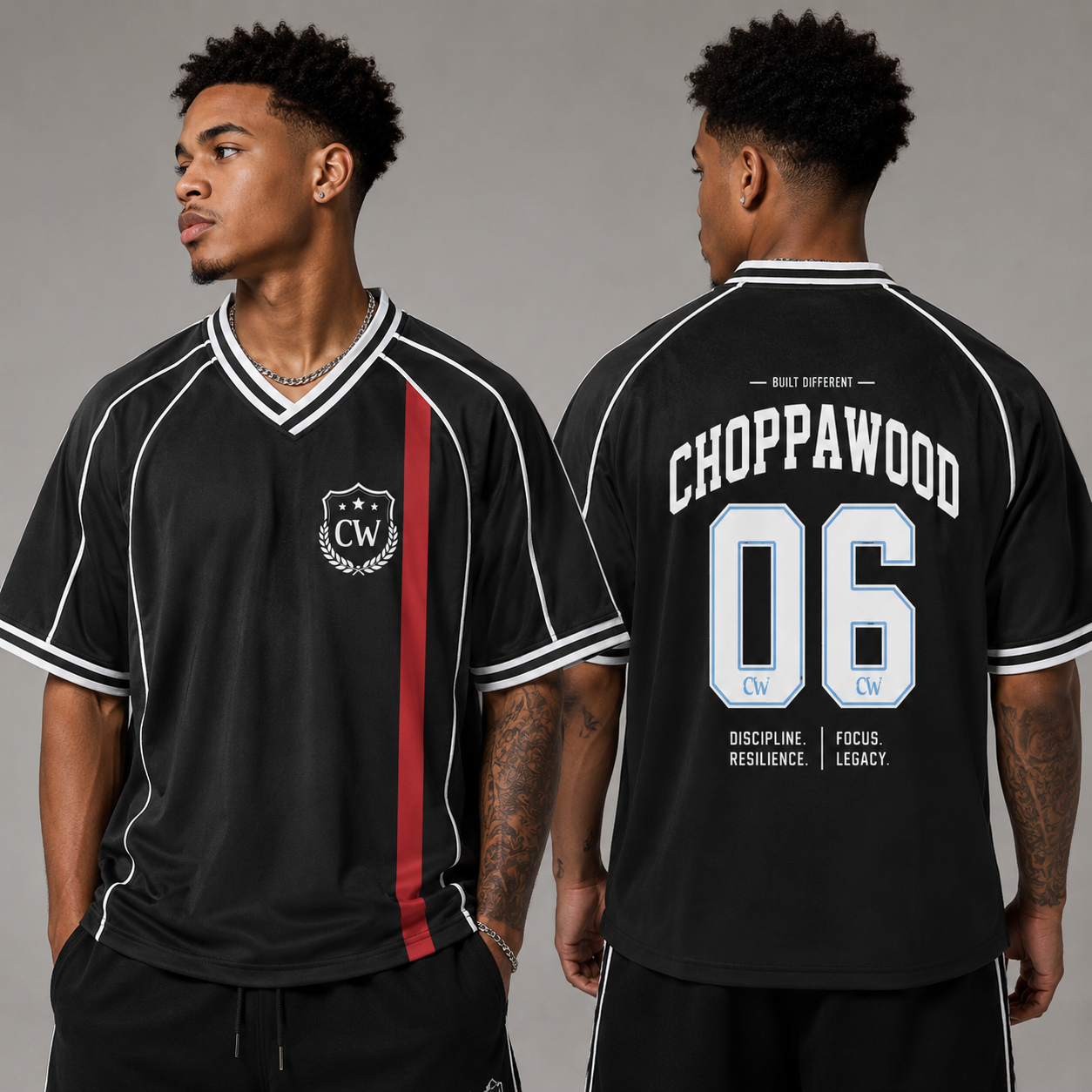 Choppawood Unisex Boxy V-Neck Soccer Jersey | Built Different Edition