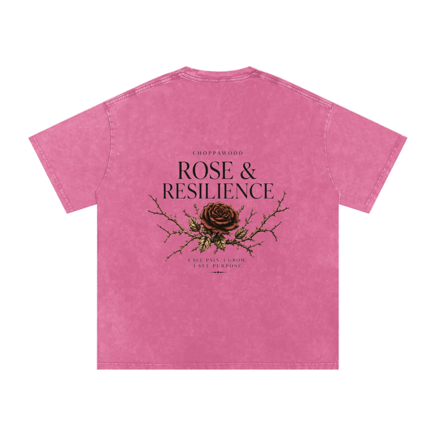 Choppawood Snow Washed Oversized Cotton T-Shirt | Rose & Resilience Edition
