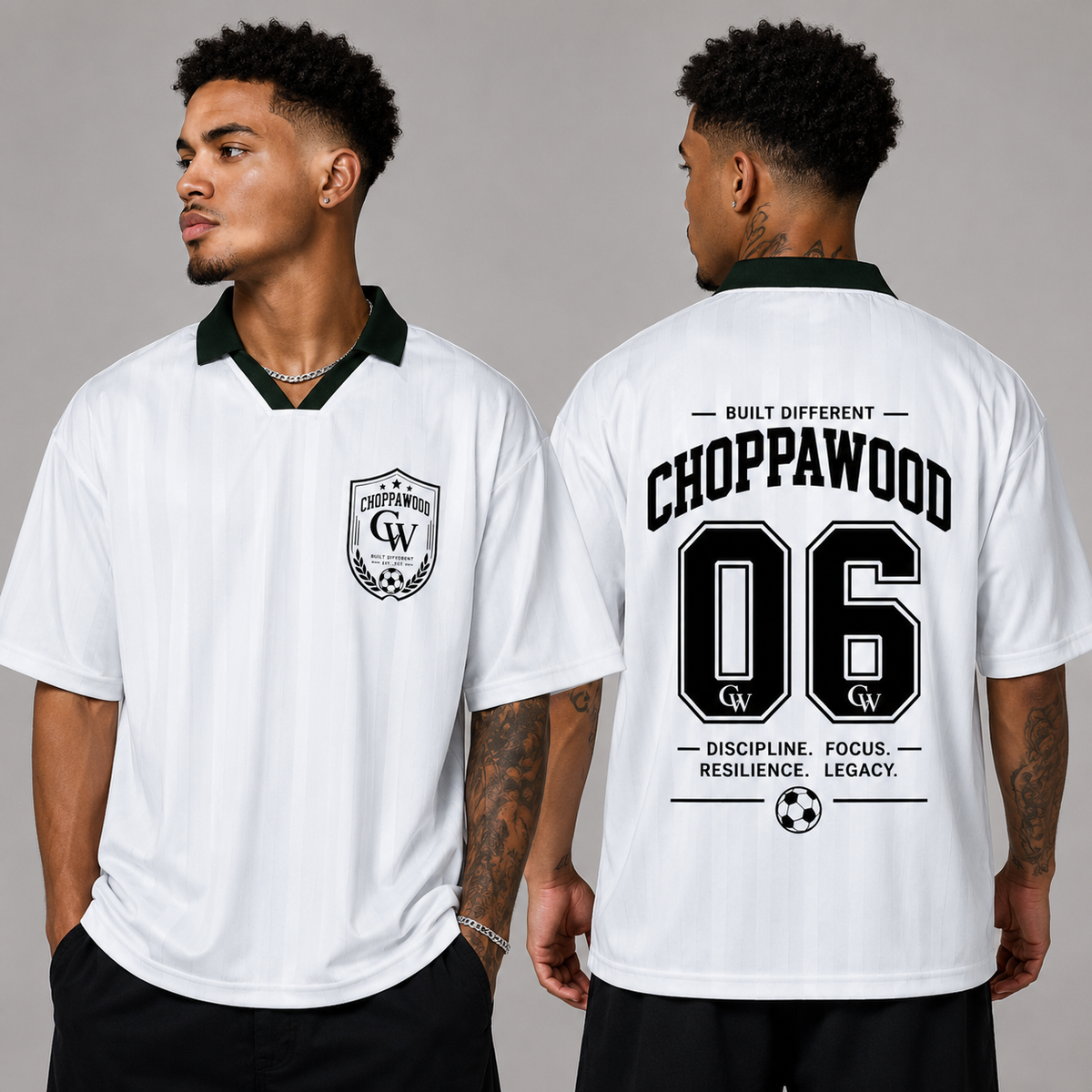 Choppawood Unisex Striped Boxy Soccer Jersey | Built Different Edition