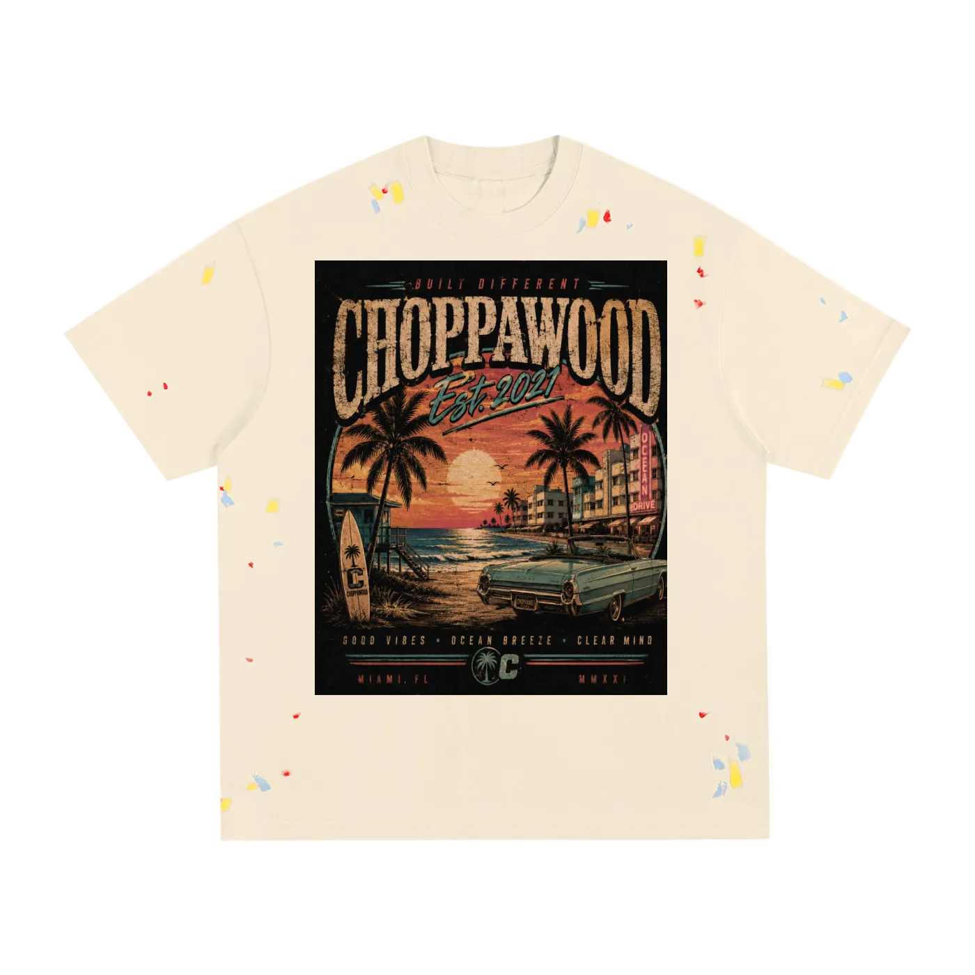 Choppawood Paint Splatter T-Shirt – Beach Vibes