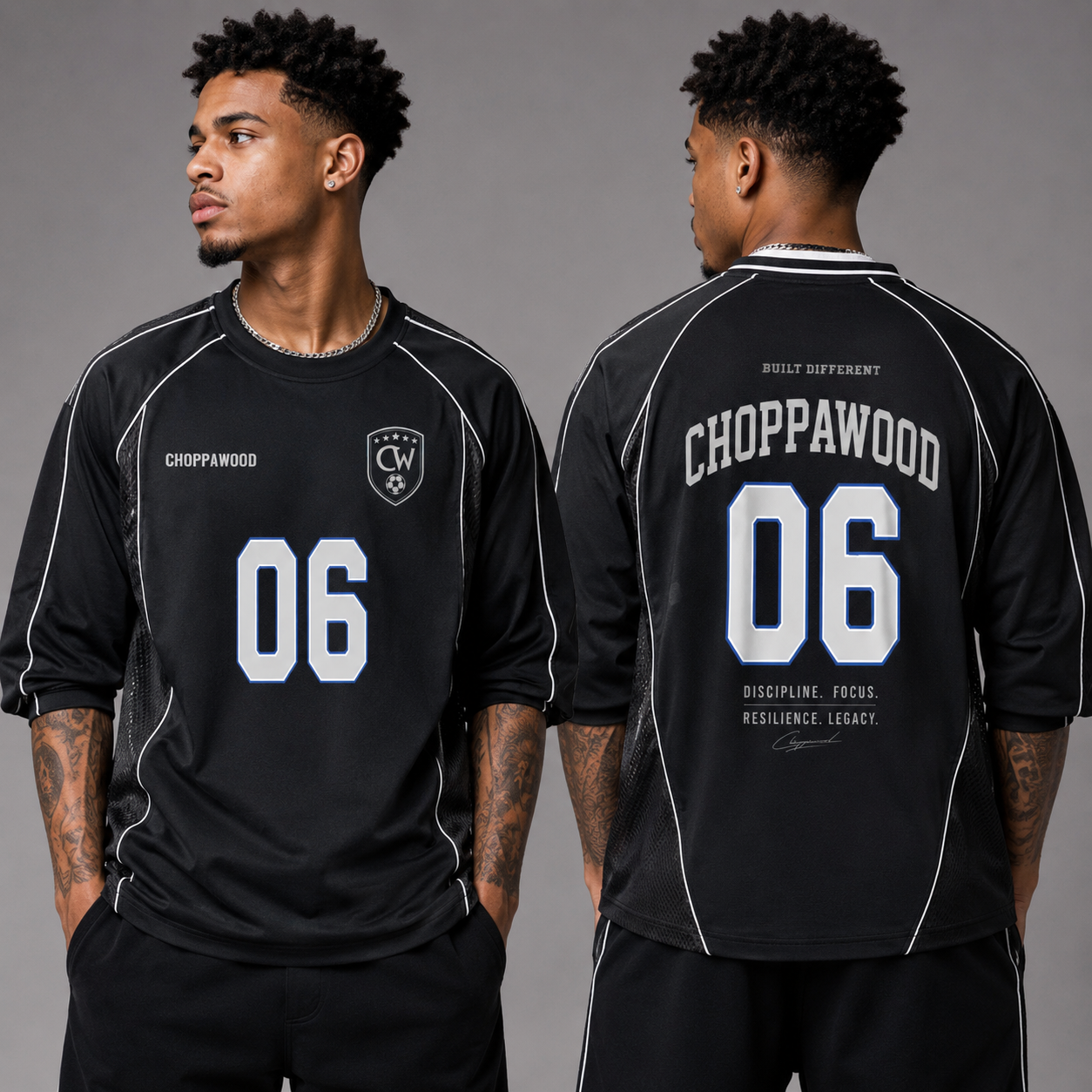 Choppawood Unisex Paneled Raglan Soccer Jersey | Built Different Edition