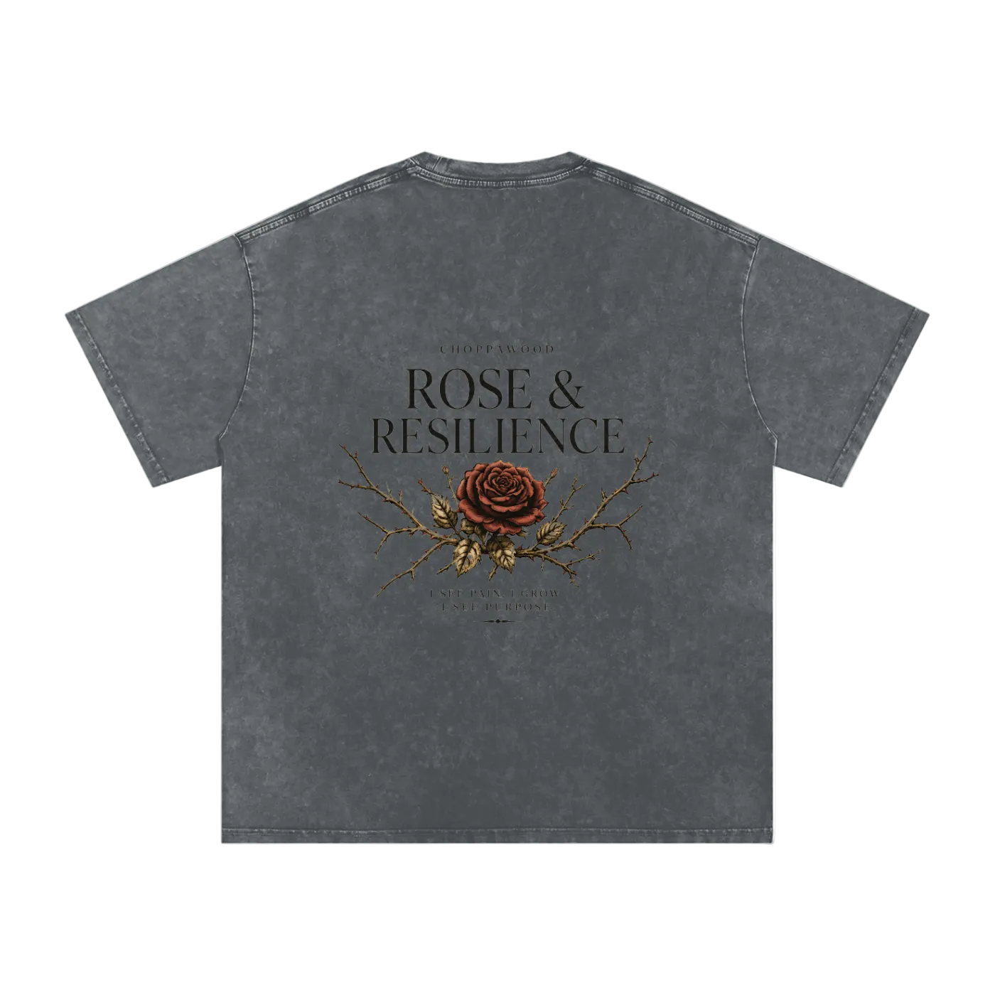 Choppawood Snow Washed Oversized Cotton T-Shirt | Rose & Resilience Edition