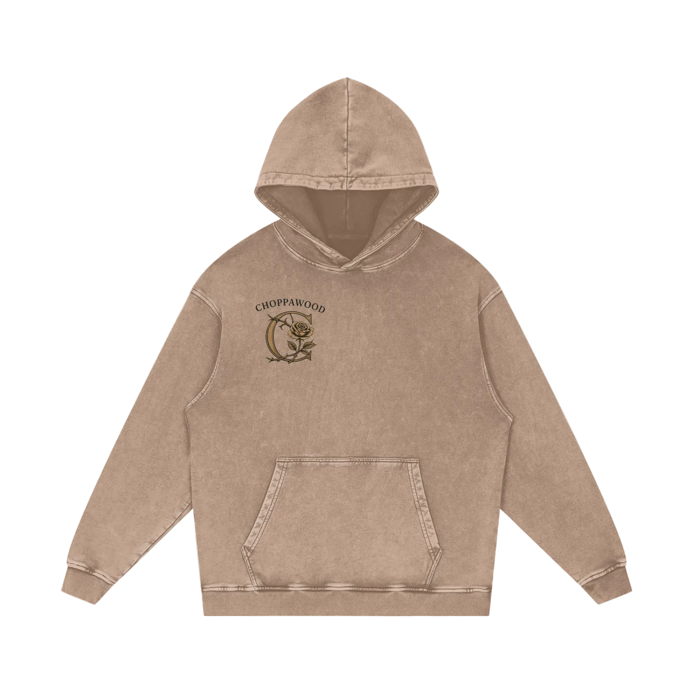 Choppawood Snow Washed Loose Cotton Hoodie | Resilience Over Everything Edition
