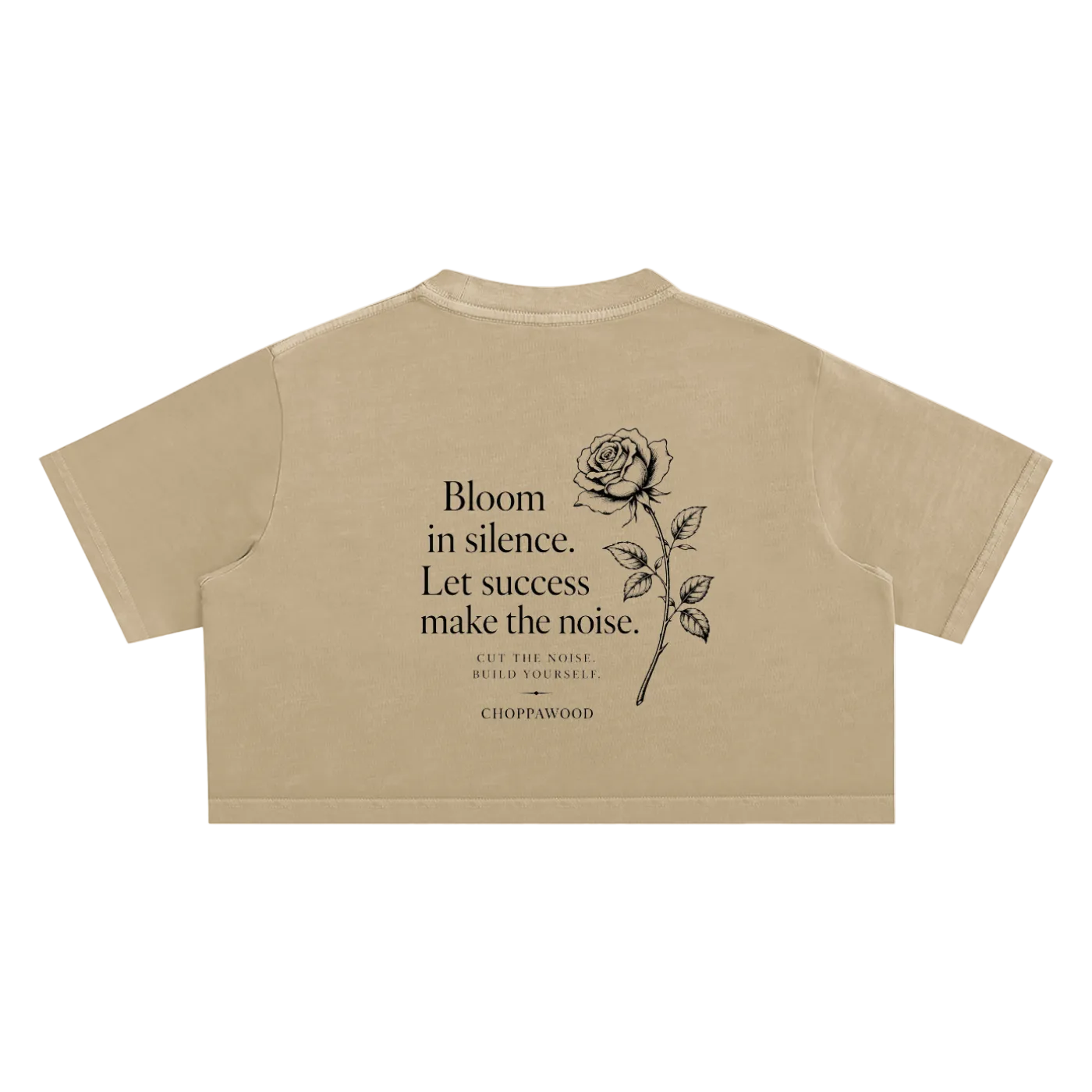 Choppawood Women's Snow Washed Crop Top | Bloom in Silence