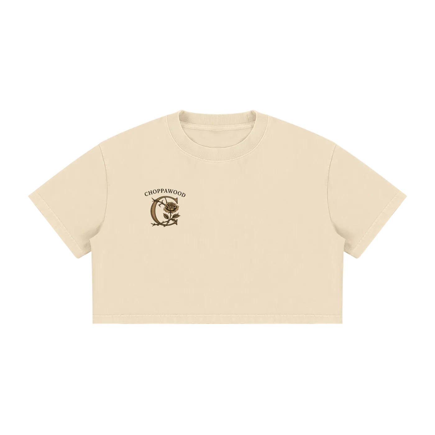Choppawood Women's Mineral Wash Cotton Crop T-Shirt | Rose & Resilience Edition