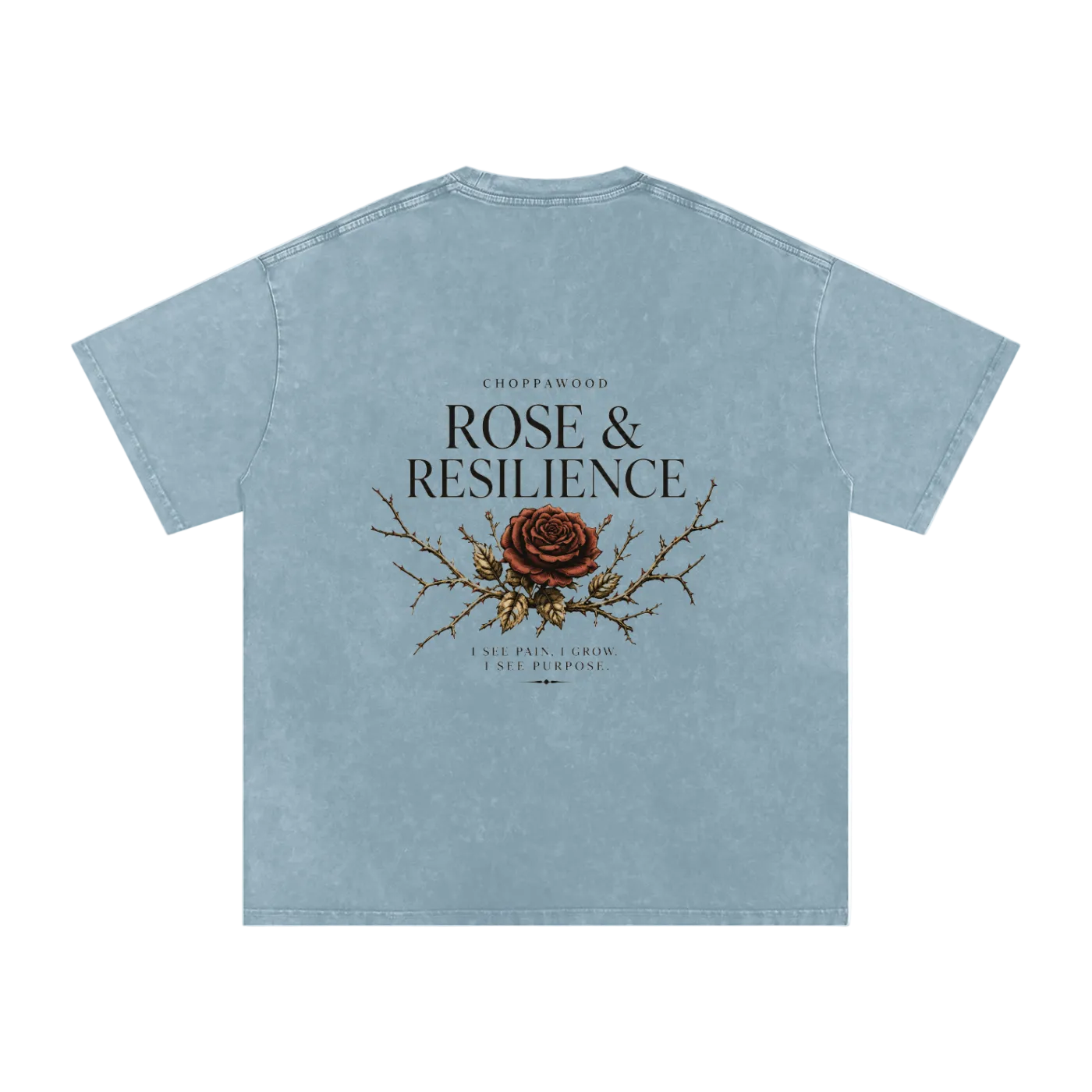 Choppawood Snow Washed Oversized Cotton T-Shirt | Rose & Resilience Edition