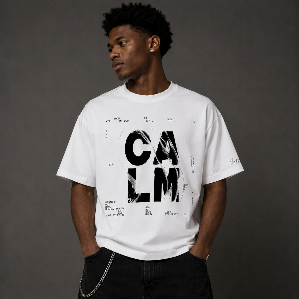 Choppawood "Calm" Heavyweight Vintage Washed Frayed T-Shirt | Premium Oversized Streetwear Tee