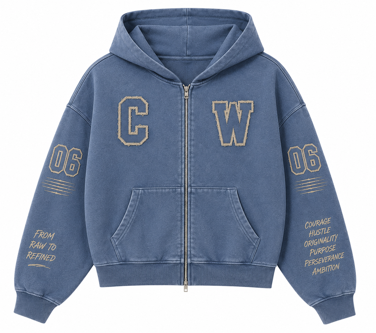 Choppawood Vintage Wash Full-Zip Boxy Hoodie | Cut Through Limits Edition