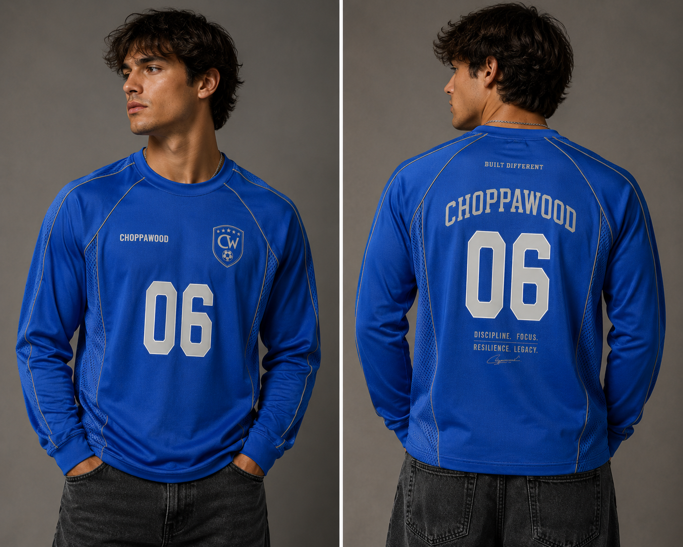 Choppawood Unisex Paneled Raglan Soccer Jersey | Built Different Edition