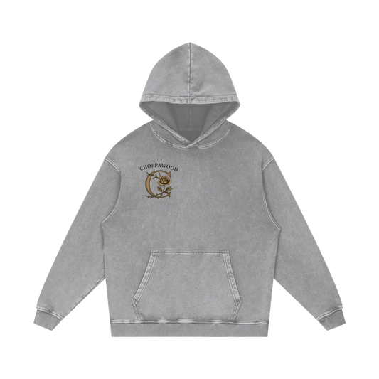 Choppawood Snow Washed Loose Cotton Hoodie | Resilience Over Everything Edition