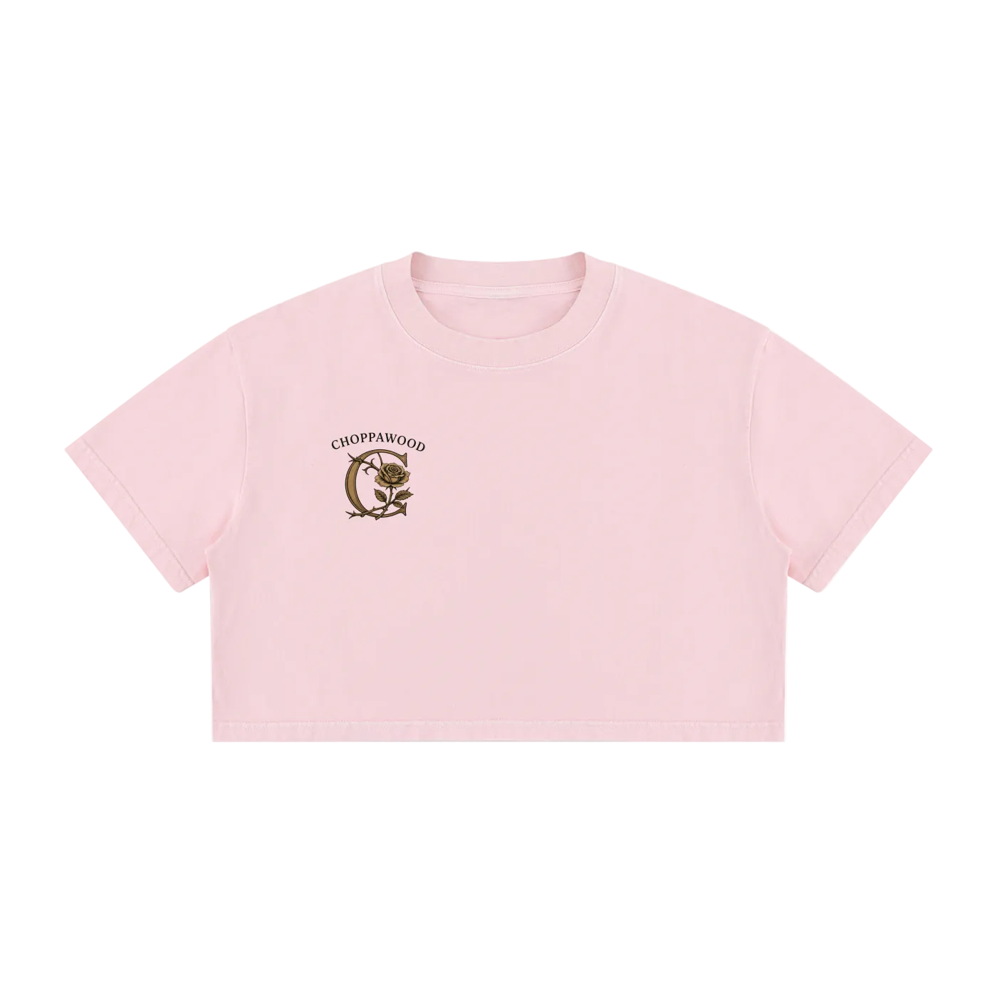 Choppawood Women's Mineral Wash Cotton Crop T-Shirt | Rose & Resilience Edition