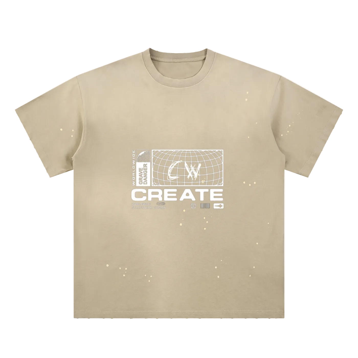 Choppawood Hand-Frayed Sunfade Paint Splatter T-Shirt | Premium Vintage Streetwear Tee