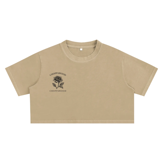 Choppawood Women's Snow Washed Crop Top | Bloom in Silence
