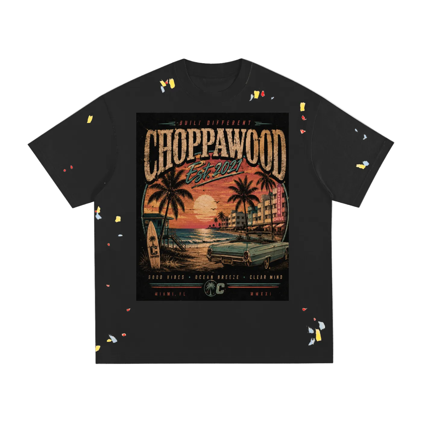 Choppawood Paint Splatter T-Shirt – Beach Vibes