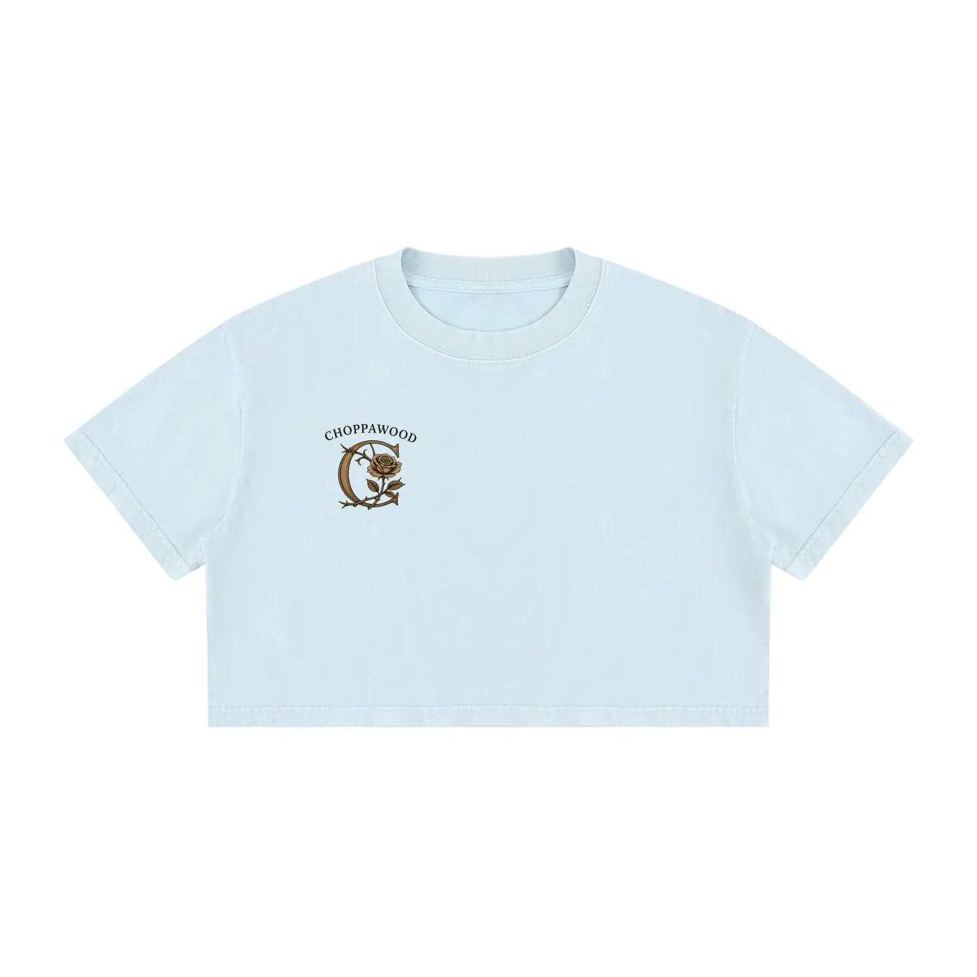 Choppawood Women's Mineral Wash Cotton Crop T-Shirt | Rose & Resilience Edition