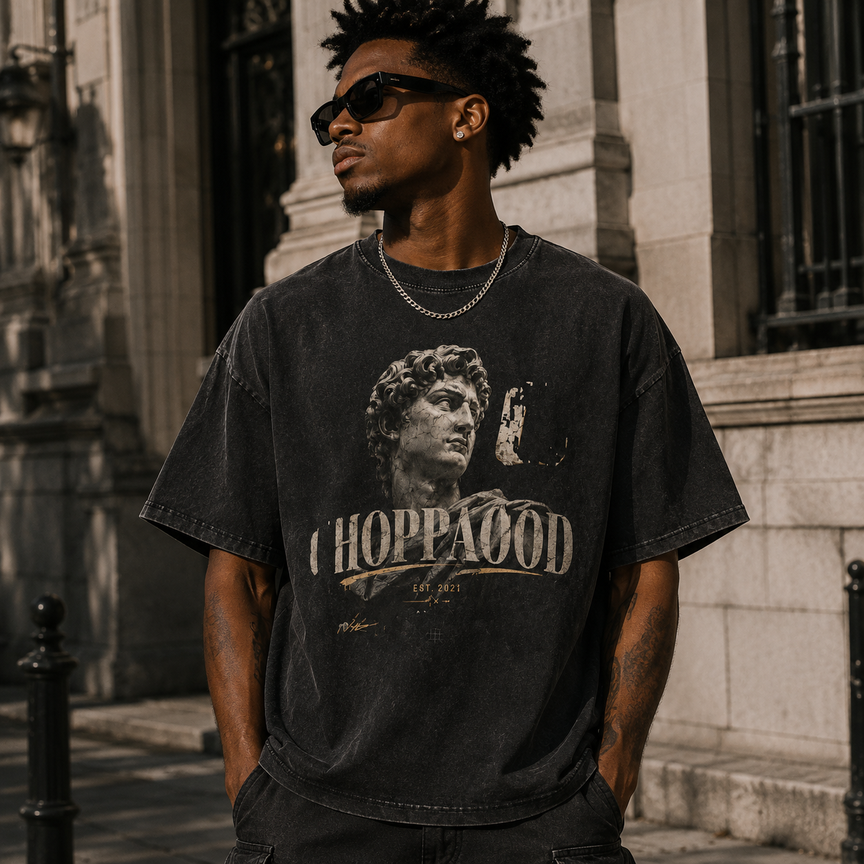 Choppawood Snow Washed Oversized Cotton T-Shirt | Vintage Streetwear Tee