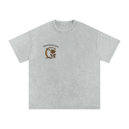 Choppawood Snow Washed Oversized Cotton T-Shirt | Rose & Resilience Edition